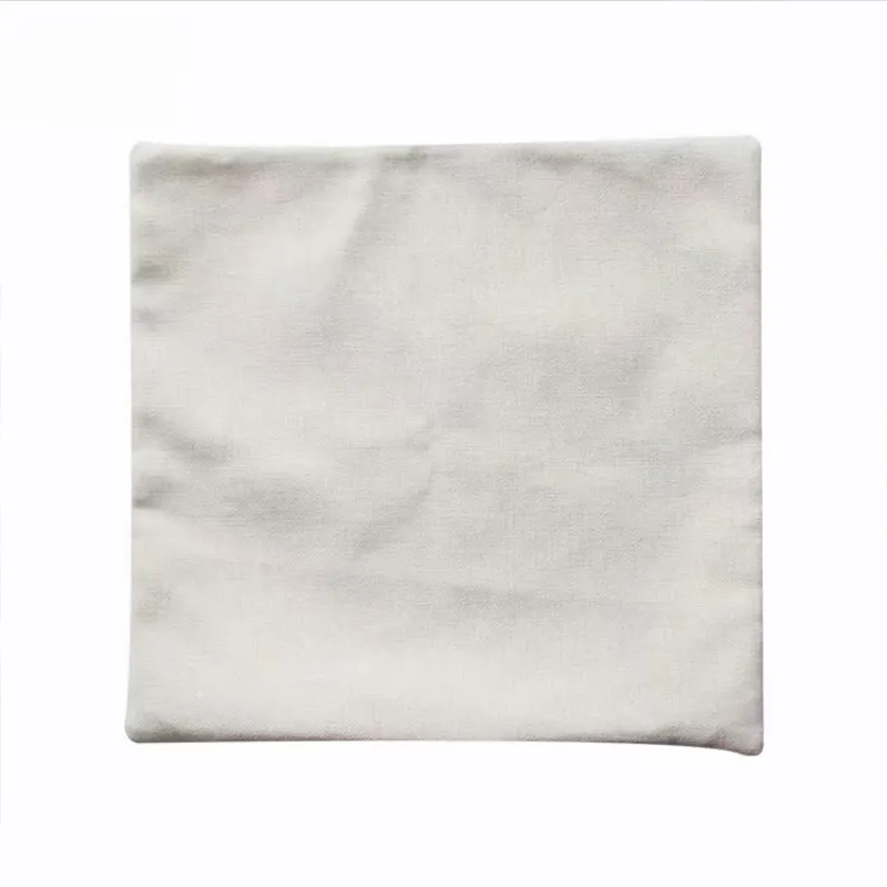 Funda de almohada de lino con forma cuadrada, funda de almohada de alta calidad con impresión de sublimación en blanco, 40x40cm