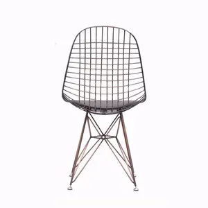 Fábrica chinesa estilo americana bertoia cadeira empilhável fio galvanizado de metal em ouro rosa de prata preto e branco cadeira de jantar cadeira de jantar