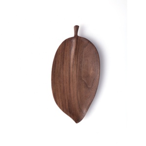 <span class=keywords><strong>Assiette</strong></span> à dessert créative, écologique, élégante, <span class=keywords><strong>en</strong></span> noyer noir naturel, fabriquée à la main, 25*12 cm, <span class=keywords><strong>en</strong></span> <span class=keywords><strong>forme</strong></span> <span class=keywords><strong>de</strong></span> <span class=keywords><strong>feuille</strong></span>, aux couleurs vives - Product Image 1