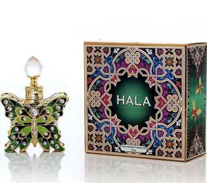 Garrafa de perfume vazia de 10ml, frasco de metal árabe vazio com formato de borboleta, garrafa de óleo essencial com diamante e vara de vidro