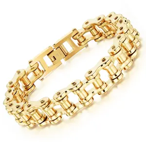 Wholesale high quality cheap stainless steel Chain jewelry bicycle chain Link gold Bracelet
