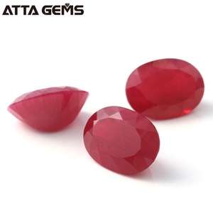 Top Chất Lượng Cắt Hình Bầu Dục <span class=keywords><strong>5</strong></span> # Đỏ Tổng Hợp <span class=keywords><strong>Ruby</strong></span> <span class=keywords><strong>Corundum</strong></span> Đá Giá - Product Image 5