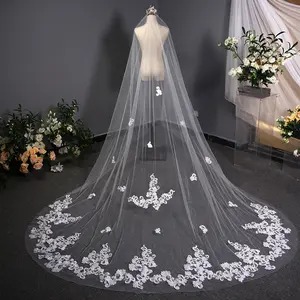 Wholesale New Korean Luxury Bride Wedding Veil 3 Meters Long Tail Veil Soft Tulle Wedding Veil