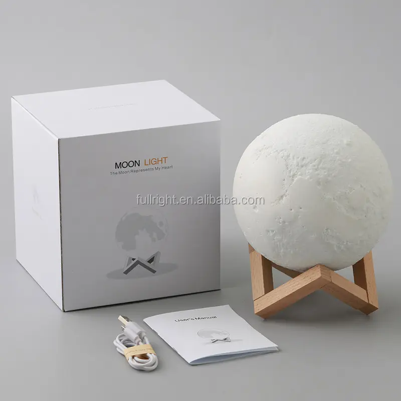 Custom rechargeable 3d moon led socket moon nightlight with Remote control