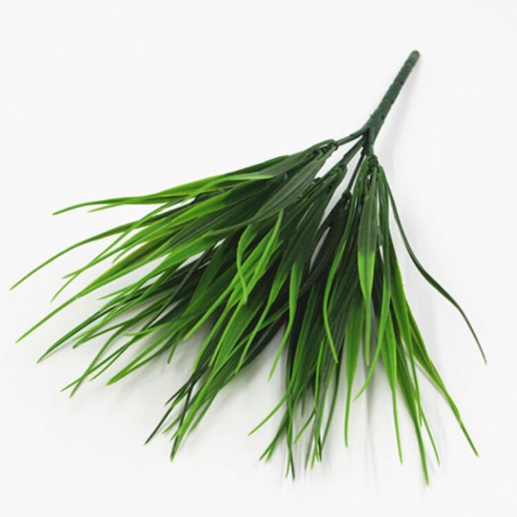 Manufacturers CCC001 wholesale flower green plant potted decoration 7 forks simulation plastic artificial spring grass