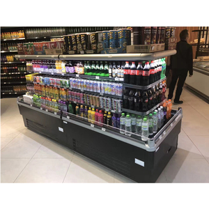 Supermercato professionale frigorifero e <span class=keywords><strong>Display</strong></span> congelatore CE Air Cooler pittura in acciaio piano aperto vetro profondo gelato 4.0 congelatore