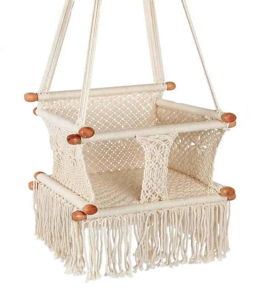 Hamac en macramé, lit-balançoire pour bébé, fait à la main