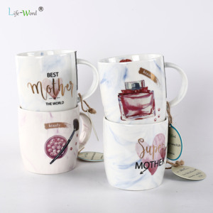 Venta al por mayor del día de la madre regalo <span class=keywords><strong>para</strong></span> adultos eco hueso porcelana esmaltada taza de café de té barato taza de mármo - Product Image 5