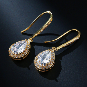 RAKOL-pendientes colgantes de boda EP686, de cristal, CZ, circón, de lujo, EP686 - Product Image 4