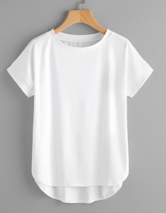 Thời trang Ladies'<span class=keywords><strong>t</strong></span> Áo sơ mi màu trắng tinh khiế<span class=keywords><strong>t</strong></span> cong HEM <span class=keywords><strong>t</strong></span> Áo sơ mi - Product Image 1