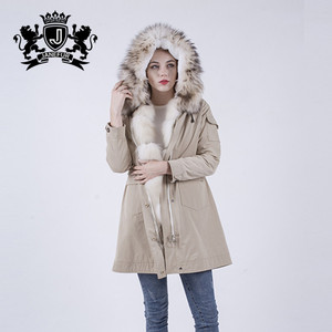 Nouveaux Produits 2018 Vêtements Dames <span class=keywords><strong>D</strong></span>'hiver Doublé De Fourrure Parka Manteau Avec Fourrure De Raton Laveur À Capuchon - Product Image 3