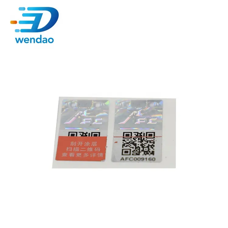 Custom 3D Hologram Qr Code Afdrukken Scratch Off Anti-Namaak Label Sticker