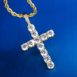 KRKC & CO 14 K Oro Ghiacciato Fuori Croce Pendente Dei Monili di Hip Hop per Gli Uomini per Agente di Commercio All'ingrosso in Magazzino iced out croce - Product Image 2