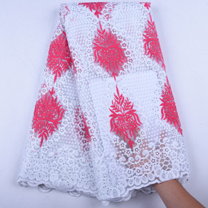 Phi Nigeria Ren 2019 Cho Phụ Nữ Bên Váy Bán Buôn Giá Phi Vải Tuyn Ren Lưới Vải Với Đá 1556 - Product Image 5