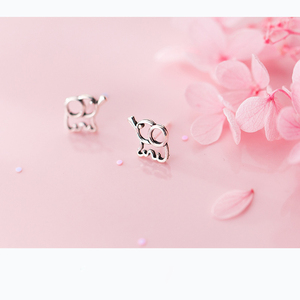 Boucles <span class=keywords><strong>d</strong></span>'oreilles clous en <span class=keywords><strong>argent</strong></span> sterling 925, éléphant porte-bonheur, bijoux fins pour femme, boucles <span class=keywords><strong>d</strong></span>'oreilles mignonnes en forme <span class=keywords><strong>d</strong></span>'animal pour femme - Product Image 3