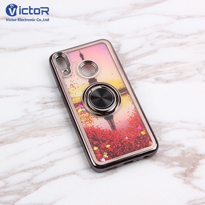 Fabricante de China a prueba de golpes LIQUIDO METALIZADO TPU caso duro de la contraportada para huawei Y9 <span class=keywords><strong>2019</strong></span> con anillo metal - Product Image 3