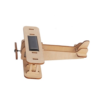 Holz spielzeug Kinder pädagogische Solar flugzeug Spielzeug - Product Image 4