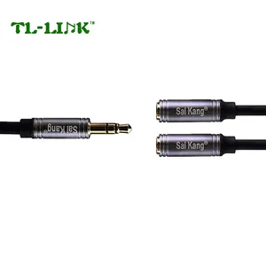 Alta calidad de audio 6.35mm macho a 2 hembra auricular micrófono altavoz conector 1 a 2 adaptador y Splitter Cable