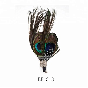 Fether Flower's made up handmade Peacock Fether brooch bouquet corsage for wedding wedding party <span class=keywords><strong>Cosplay</strong></span> - Product Image 5