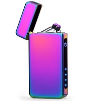 Briquet électronique USB rechargeable sans flamme à double arc, coupe-vent, personnalisé et unique, pour cigarettes, idéal pour les cadeaux promotionnels