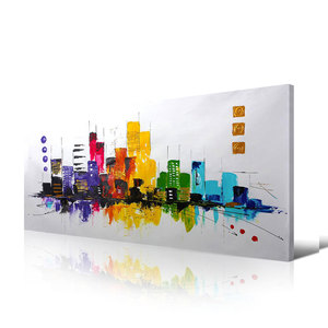 Cuadro Pintura Abstracto Sobre Lienzo Pintado a <span class=keywords><strong>Mano</strong></span> <span class=keywords><strong>de</strong></span> Colorida Arte Moderna Decoración por Hogar S M Marco o Sin Marco - Product Image 1