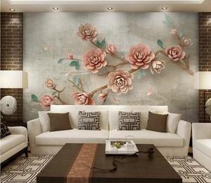 ZHIHAI-papel tapiz para decoración del hogar, impermeable, con estampado de flores ignífugas, 8d, superficie en relieve, 3d, <span class=keywords><strong>restaurante</strong></span> tailandés - Product Image 4
