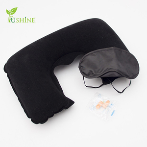 Nouvelle arrivée de haute qualité <span class=keywords><strong>pas</strong></span> cher gonflable U forme oreiller <span class=keywords><strong>avion</strong></span> voyage oreiller ensemble avec masque pour les yeux e - Product Image 1