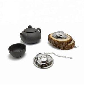 Di alta qualità in acciaio inox a forma di cuore tè infusore con la catena - Product Image 3