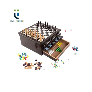 Роскошный 7 в 1 деревянный нарды, многофункциональная настольная игра, шашки, набор шашек, шахматная коробка