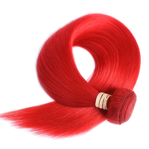 Rouge Brésilienne Droite Cheveux Humains Faisceaux Avec Fermeture De Dentelle 100 Grammes par Paquet 100% - Product Image 1