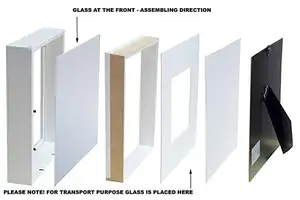 Boîte d'ombre blanche en bois personnalisée cadre photo 8*8 en vente en gros 3D cadres de boîte d'ombre profonde avec verre pour la décoration intérieure
