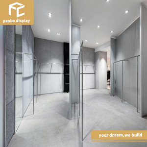 <span class=keywords><strong>Boutique</strong></span> de moda creativo combinado montado en la pared ropa display rack tela pantalla - Product Image 3