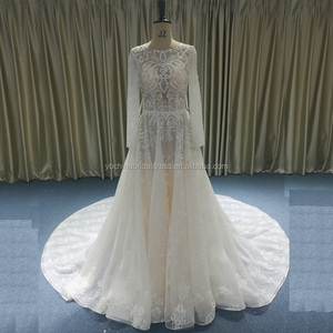 Graceful speciale tulle musulmano maniche lunghe arabo abito <span class=keywords><strong>da</strong></span> <span class=keywords><strong>sposa</strong></span> - Product Image 1