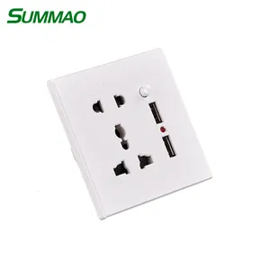 Electrical International Wall Socket With USB Single White Universal Socket With Double USB