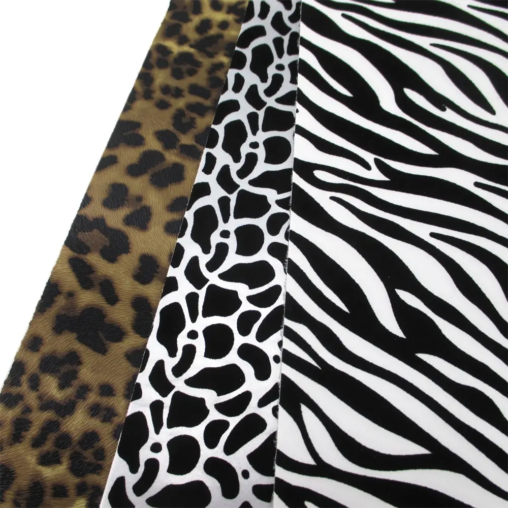 Mode kurze Samt Zebrast reifen Kunstleder Stoff für DIY 56369