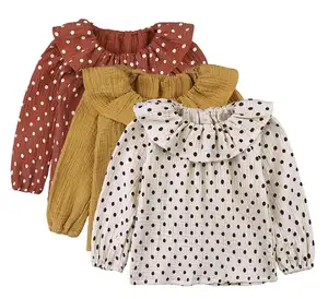 Camiseta de algodón y lino para bebés, Tops finos de manga larga, ropa para niños