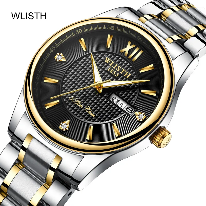 Simple waterproof couple table stainless steel with quartz watch business style men's and women's watches