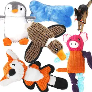 新的自定义狐狸企鹅猪鸭和骨 5 包毛绒动物毛绒玩具为狗吱吱玩具分类