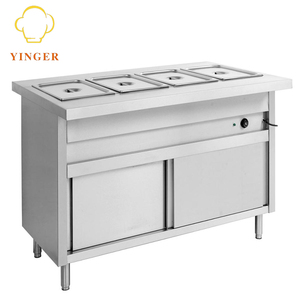 Comercial restaurante Buffet comida caliente carro Bain Marie Carro de acero inoxidable con gabinete - Product Image 1