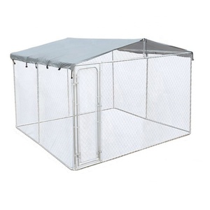 Al aire libre de servicio pesado de cadena de Metal enlace Modular gran perro <span class=keywords><strong>perrera</strong></span> con la cubierta impermeable - Product Image 1
