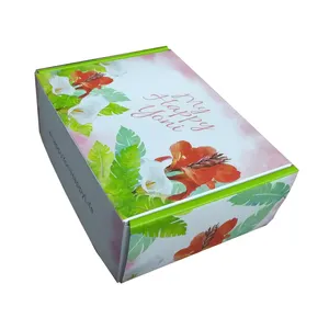 Diseño de muestra de color verde caja de embalaje corrugado caja de flores
