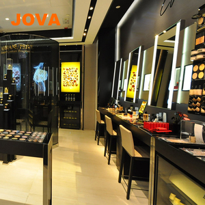 Vitrine de présentation en verre pour cosmétiques en or, étagère de magasin, présentoir de cosmétiques en bois <span class=keywords><strong>Loreal</strong></span> Mac - Product Image 2