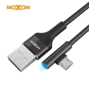 MOXOM — câble lumineux LED 2.4A/mv8 avec câble USB, pour jeux vidéo, 1M, 90 degrés