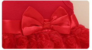 Little queen ดอกไม้ชุดเด็กผู้หญิงแขนกุด ruffled rose กระโปรงชุดเจ้าหญิงเกาหลี - Product Image 4