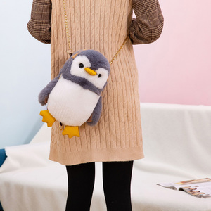 Anime peluche enfants sac d'école bambin enfants mini animal peluche poupée sac à dos personnalisé peluche pingouin sac à dos - Product Image 4