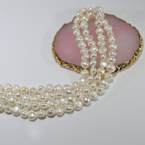 FEIRUN venta al por mayor chino 9-10mm Pepita 47 ''largo AA collar de perlas barrocas naturales de agua dulce - Product Image 5