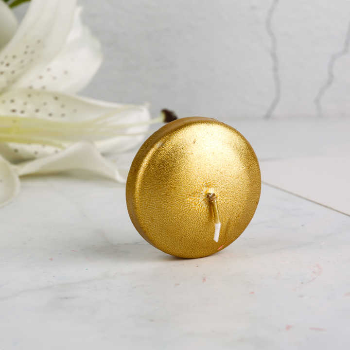 Gold Color Paraffin Wax Floating Tea Light Candle