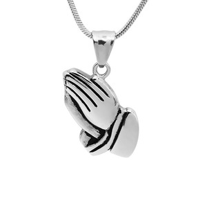 Venta directa de fábrica de 316L de acero inoxidable rezando mano colgante de joyería - Product Image 1