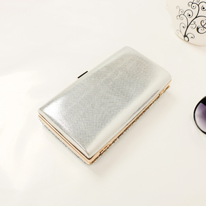 Bolso de Mano de Noche de Cuero para Mujer, Bolso de Mano de Noche con Cristales y Diamantes en Caja - Product Image 3