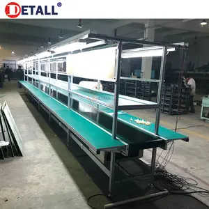 Línea de productos electrónica para teléfono móvil, accesorios, cintas transportadoras de pvc, mesa de montaje de línea de producción con luz